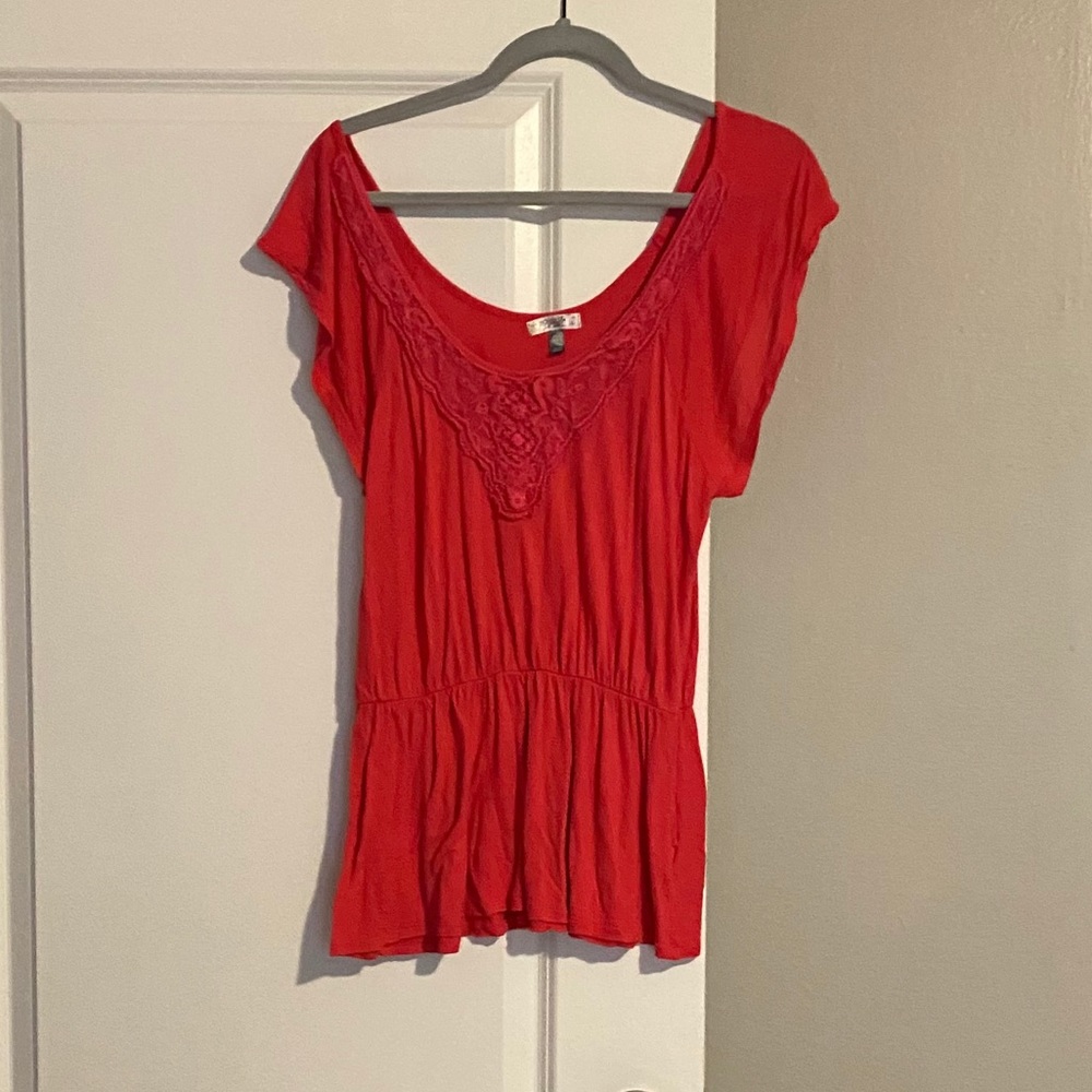 Pink peplum shirt